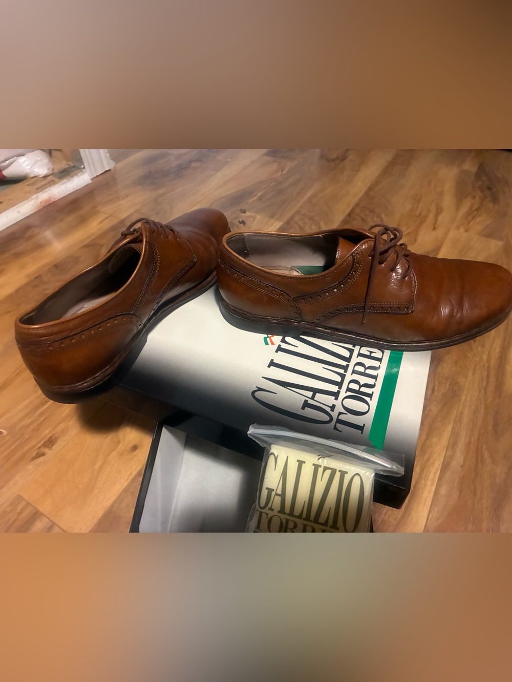Brown Leather Derby Shoes Made in Italy